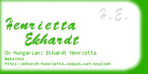 henrietta ekhardt business card